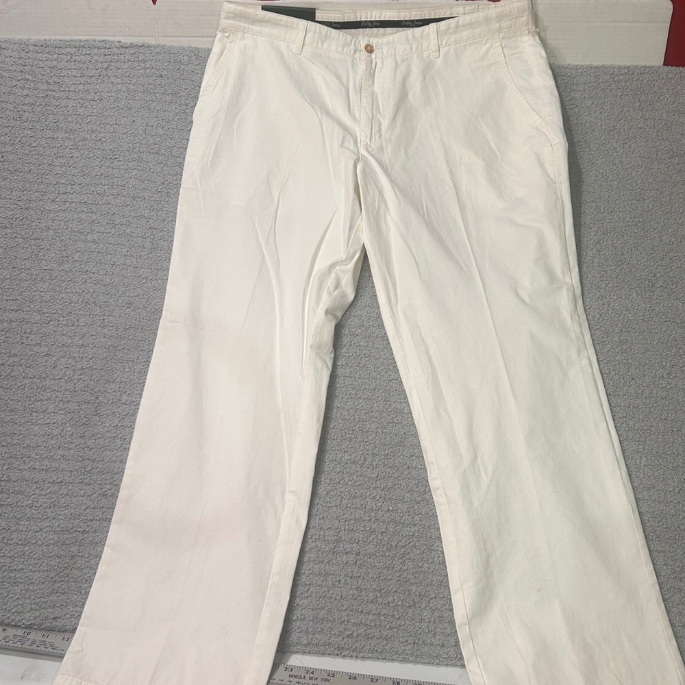 Bobby Jones Pants Chino 40x30 Cream White Golf Luxury Preppy Classic Chinos